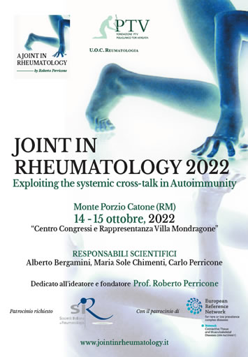 Locandina Joint in Rheumatology 2020 - Still looking at tomorrow
